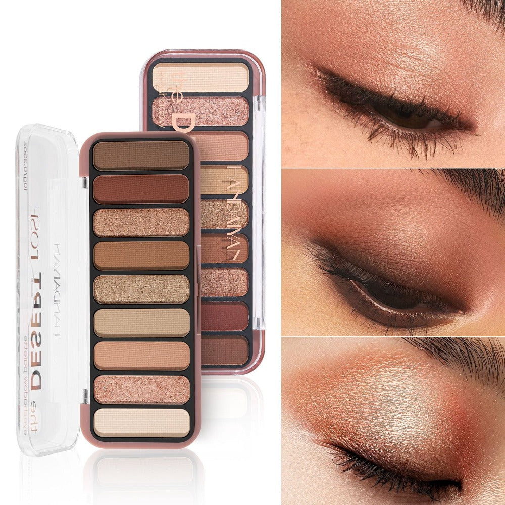 9‑Color Earth Tone Eyeshadow Palette, Pigmented Matte Shimmer Eye Shadow Set
