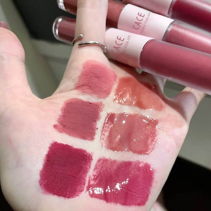 Double‑Ended Velvet & Glossy Lip Gloss, Long Lasting Dual‑Finish Lip Makeup