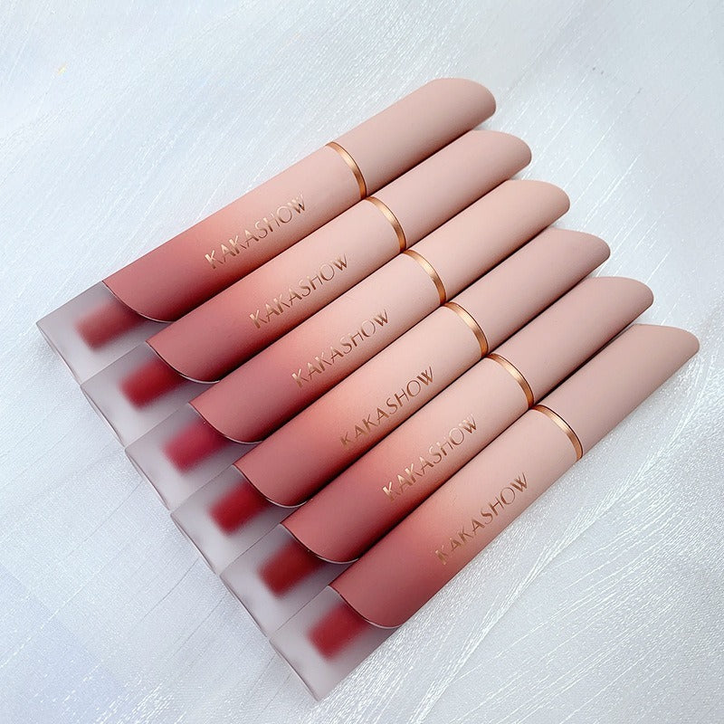 Slim Tube Matte Lip Gloss, Soft Non‑Drying Velvet Lip Tint for Daily Wear