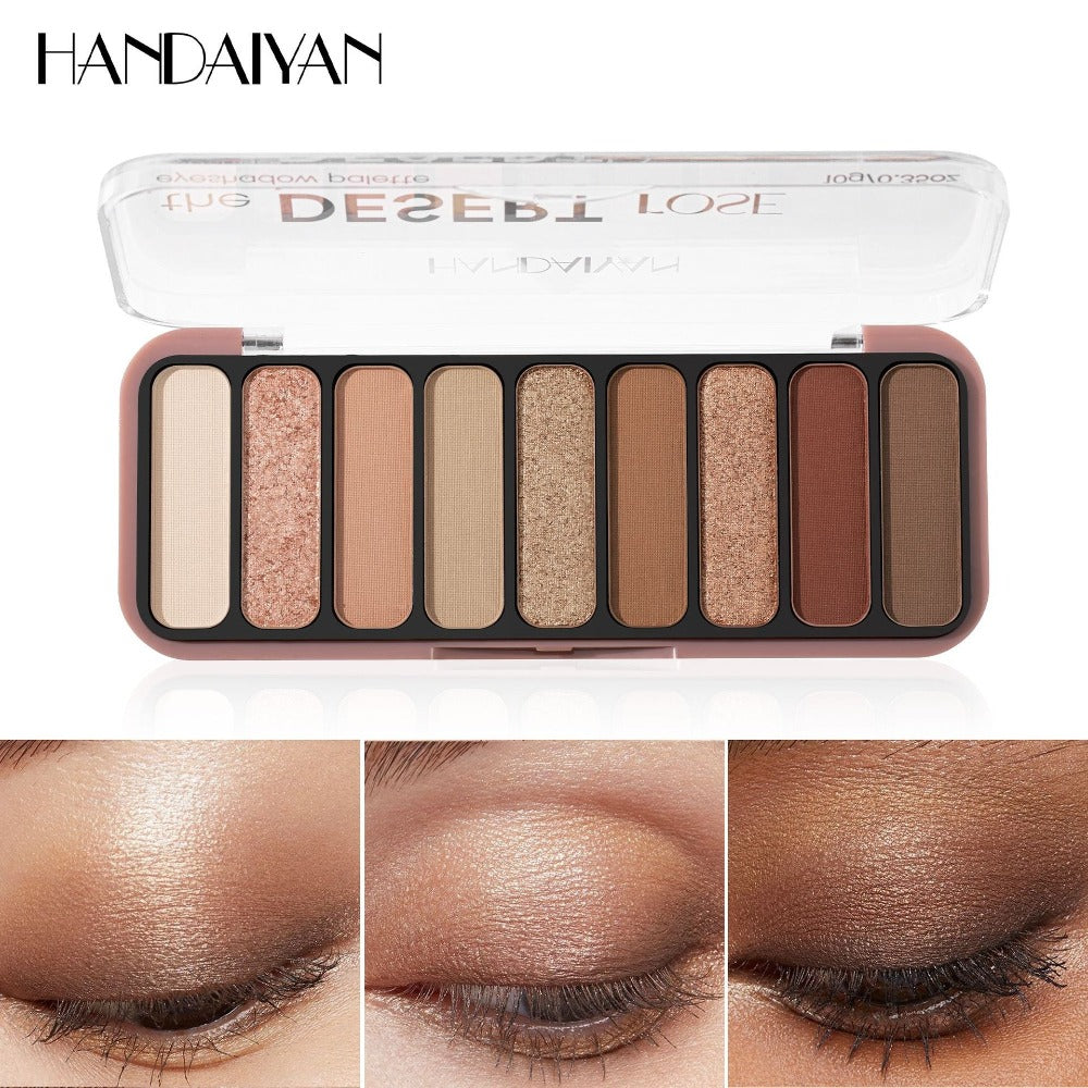 9‑Color Earth Tone Eyeshadow Palette, Pigmented Matte Shimmer Eye Shadow Set
