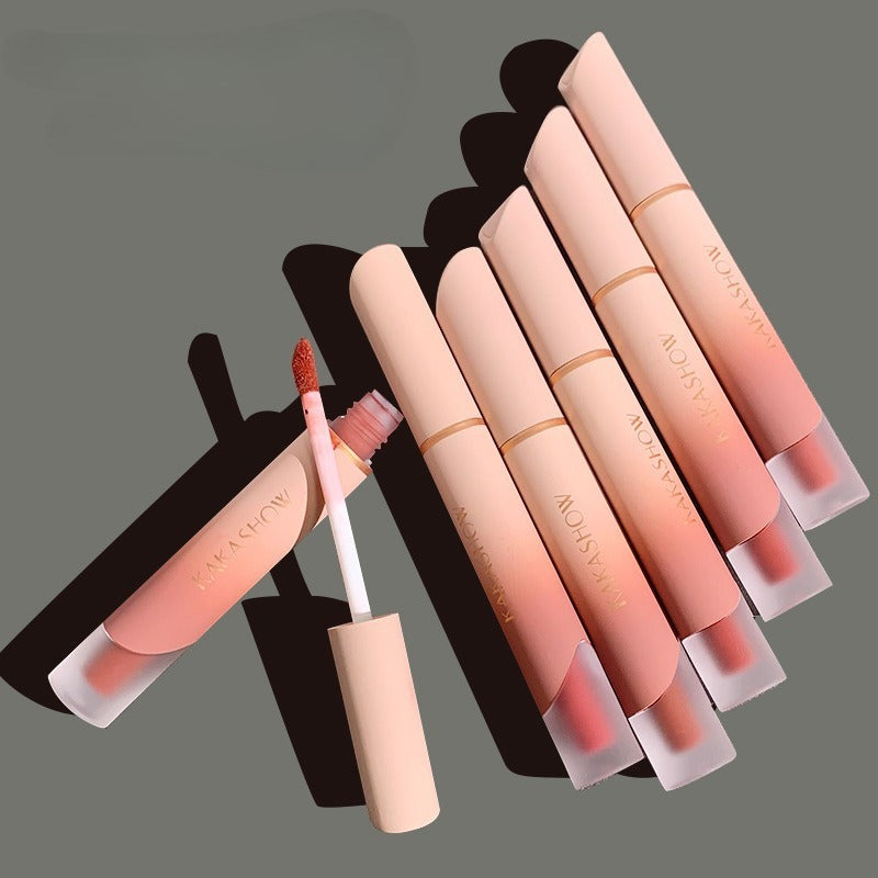 Slim Tube Matte Lip Gloss, Soft Non‑Drying Velvet Lip Tint for Daily Wear