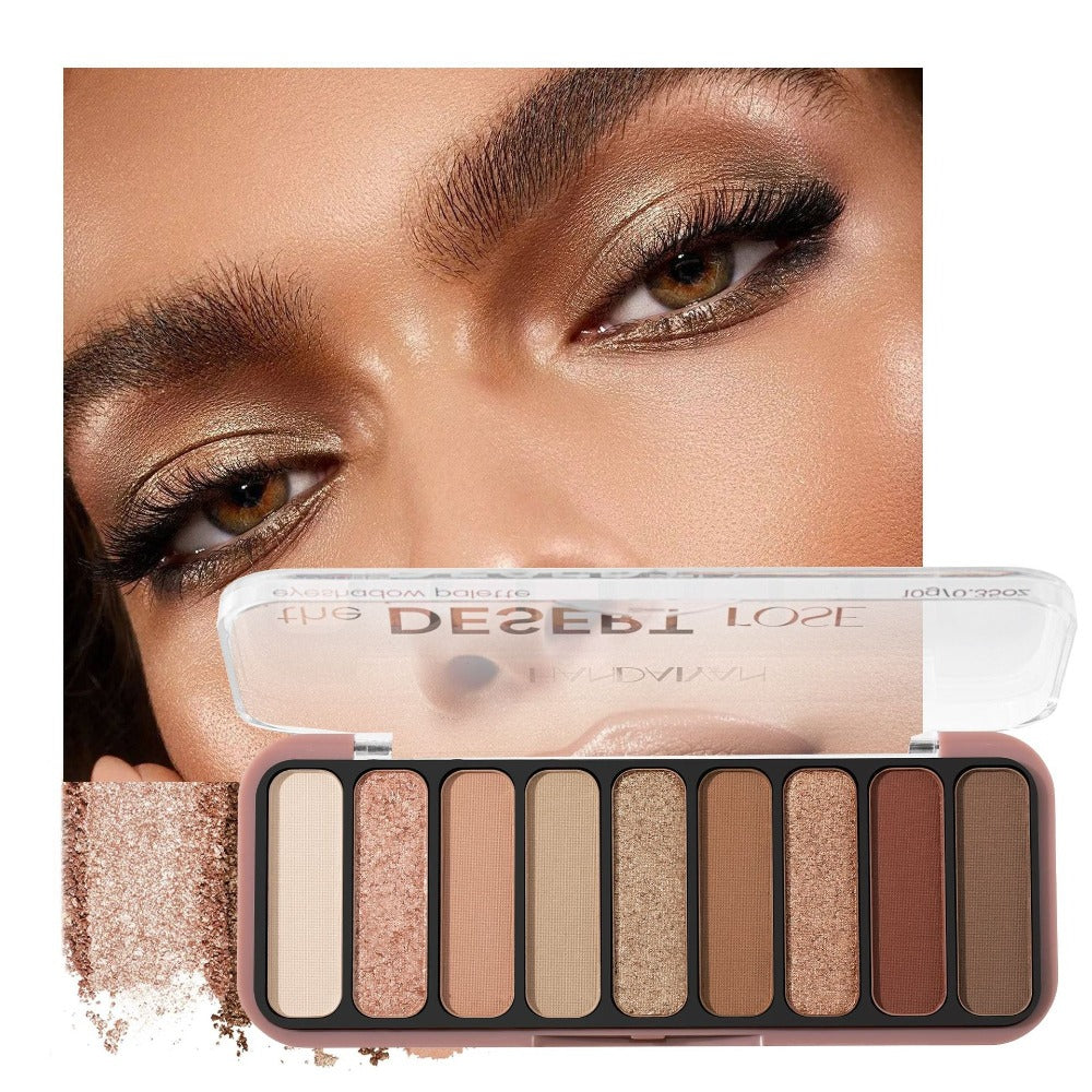 9‑Color Earth Tone Eyeshadow Palette, Pigmented Matte Shimmer Eye Shadow Set