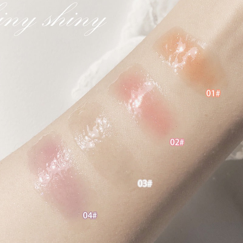 Shimmer Plumping Lip Gloss, Hydrating Clear Glitter Lip Oil for Moisturizing Lips