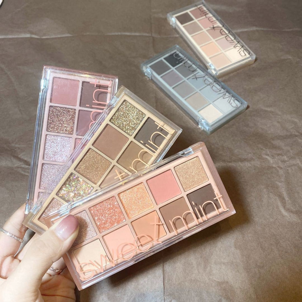 12‑Shade Matte & Shimmer Eyeshadow Palette, Neutral Warm Tone Eye Makeup Palette