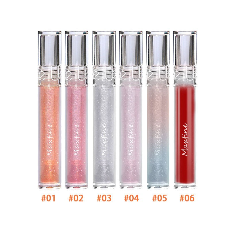 Shimmer Plumping Lip Gloss, Hydrating Clear Glitter Lip Oil for Moisturizing Lips