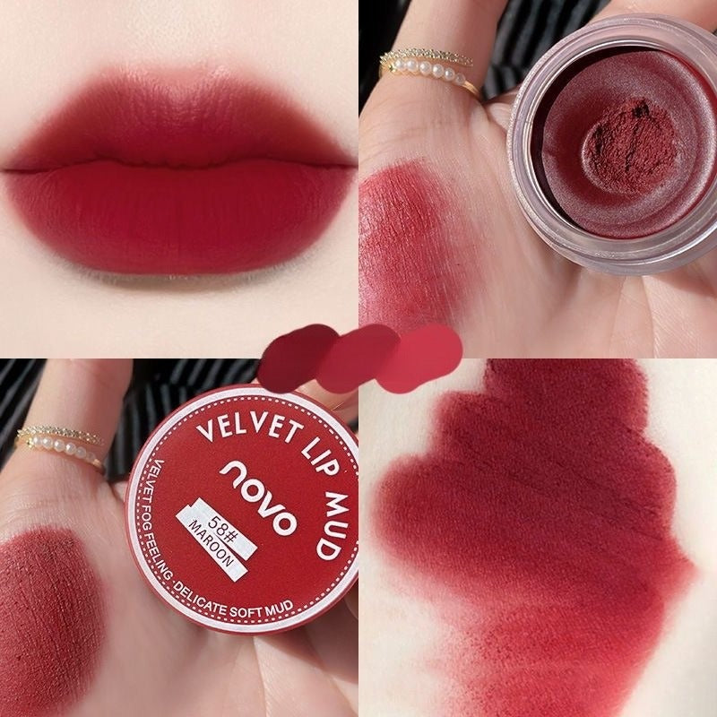 Jar‑Type Velvet Lip Mud, Soft Fog Matte Lip Paste Multi Shade Lip Makeup