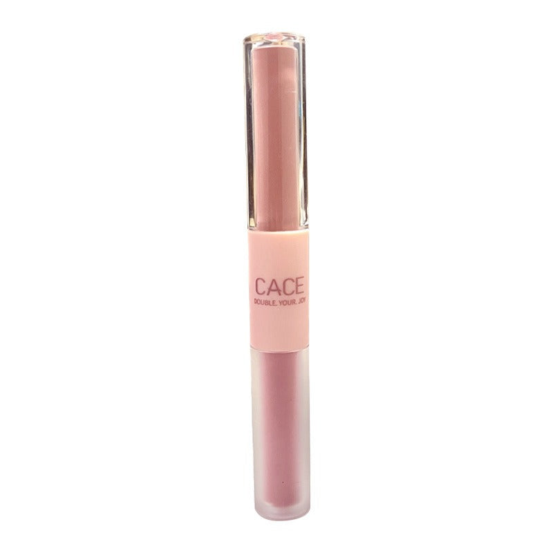 Double‑Ended Velvet & Glossy Lip Gloss, Long Lasting Dual‑Finish Lip Makeup