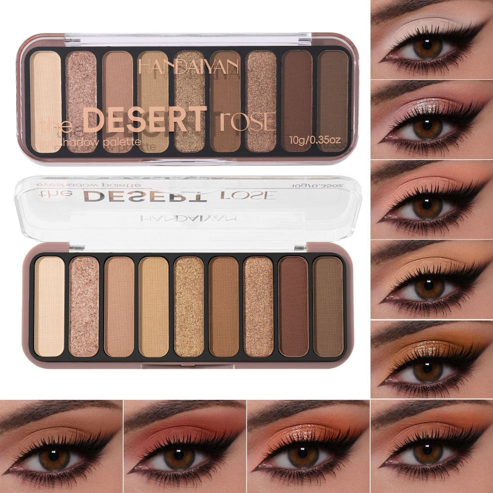 9‑Color Earth Tone Eyeshadow Palette, Pigmented Matte Shimmer Eye Shadow Set