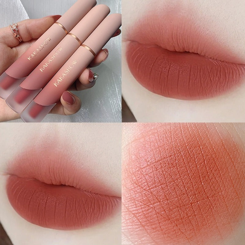 Slim Tube Matte Lip Gloss, Soft Non‑Drying Velvet Lip Tint for Daily Wear